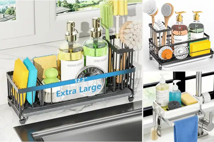 Detailed view of Best 3 Compartment Sink Caddy Organizer