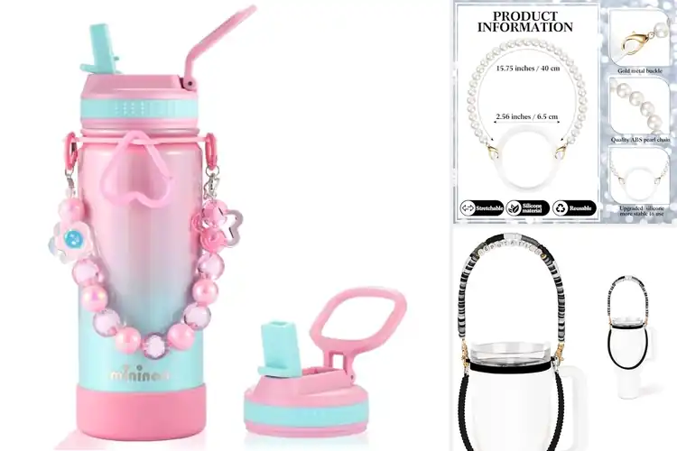 Detailed view of Best Beaded Handle Water Bottles
