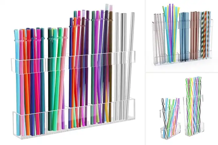 Detailed view of Best Clear Acrylic Straw Holder: Organize with Style & Ease