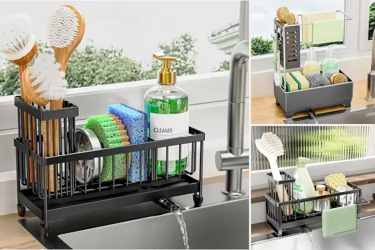 Detailed view of Best Compact Sponge Holder With Rotatable Spout
