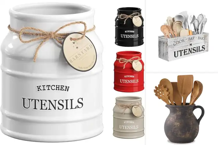 Detailed view of Best Farmhouse Utensil Holders