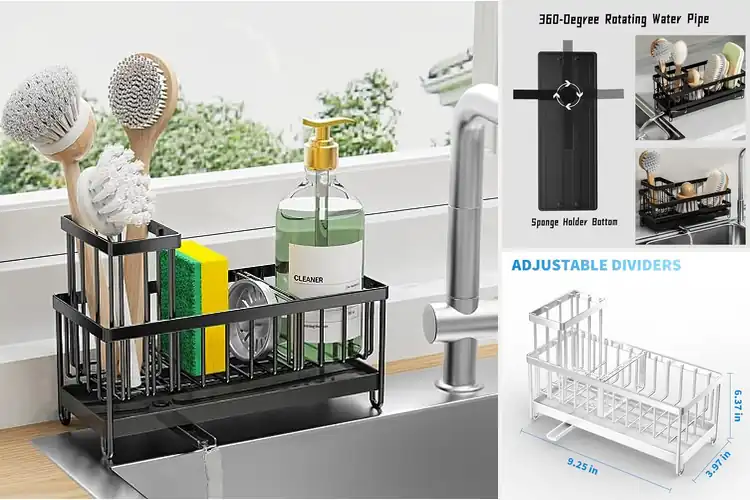 Detailed view of Best Kitchen Sink Organizer With Rotatable Spout