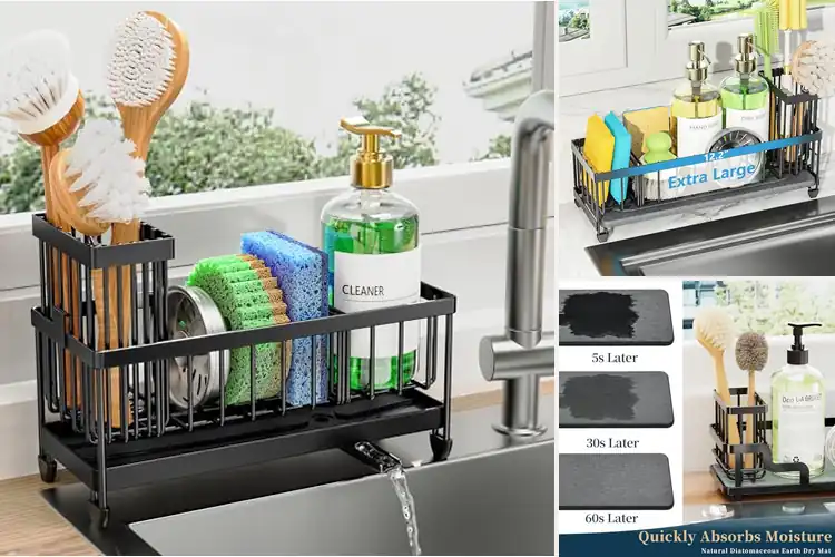 Detailed view of Best Modern Black Sink Caddy
