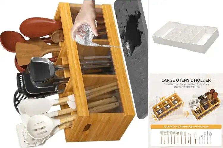 Detailed view of Best Movable Partition Utensil Holder