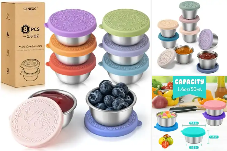 Detailed view of 10 Best Reusable Sauce Cups: Leakproof & Eco-Friendly