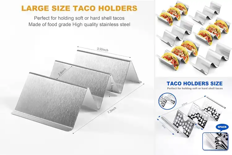 Detailed view of 10 Best Set of 6 Taco Holders for Easy, Neat Taco Nights