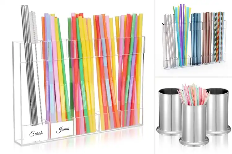 Detailed view of Best Stainless Steel Or Acrylic Straw Organizer