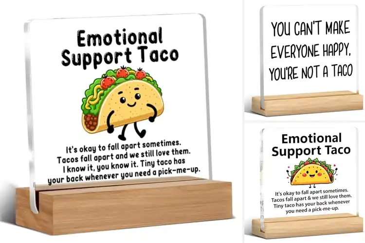 Detailed view of 10 Best Taco Acrylic Plaques to Brighten Your Desk Daily