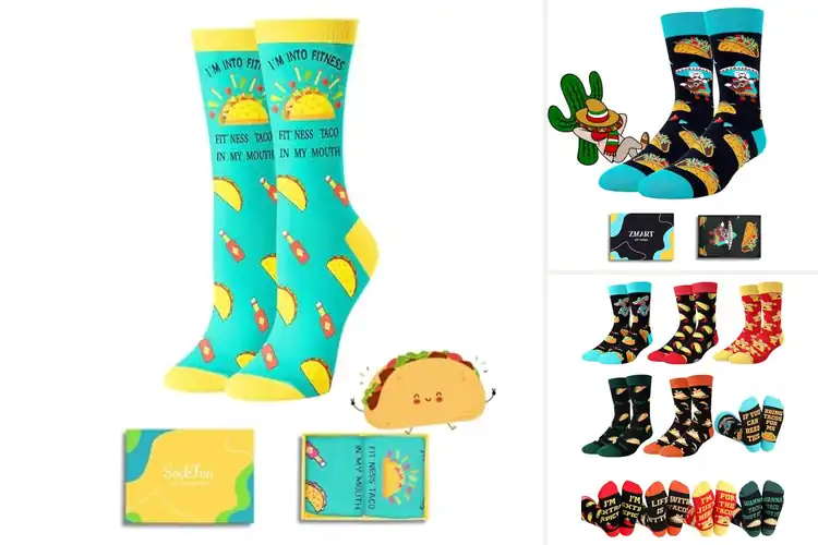 Detailed view of 10 Best Taco Food Lover Socks for Fun, Happy Steps