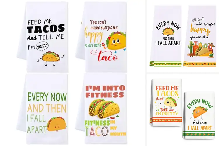 Detailed view of 10 Best Taco Themed Hand Towels Spice Up Kitchen