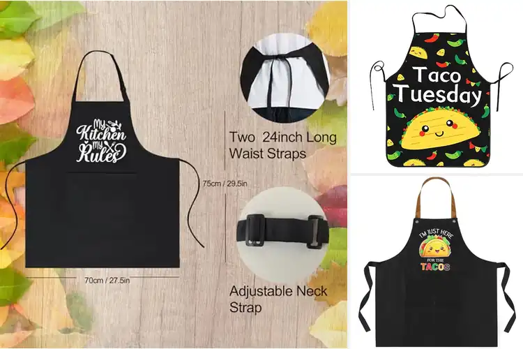 Detailed view of 10 Best Tacos Kitchen Aprons for Fun, Mess-Free Cooking