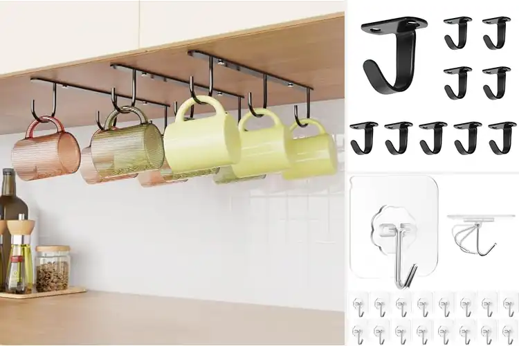 Detailed view of Best Under Cabinet Hooks: Top 10 Space Savers